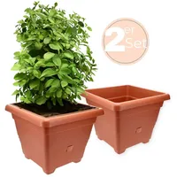 GarPet 2x Pflanzkübel Rechteckig Pflanzkübel Groß Außen Blumenkübel Outdoor