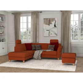 sit&more Ecksofa Visby L-Form, Wahlweise mit Bettfunktion und Stauraum, frei im Raum stellbar orange