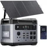 OUKITEL 3200W 2048Wh Tragbare Powerstation mit 400W Solarpanel, LiFePO4 Akku Notstrom, Solargenerator, 50/60Hz umschaltbar USV <10ms, Notstromaggregat für Zuhause, Camping & Wohnmobil P2001 Pro