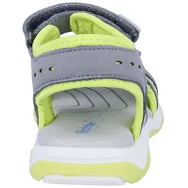 Richter Sandale RICHTER "Leon WMS: weit", Kinder, Gr. 31, stone, neongelb, weiß, Lederimitat, Textil, kontrastfarbene Details, Schuhe Sandale, Freizeitschuh mit Reflektoren, Größenschablone zum Download