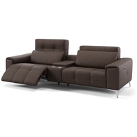 Sofanella 2-Sitzer Leder SALENTO, Heimkinosofa, Kinocouch, Funktionssofa, Kinosofa, Leder Sofas braun 252 cm x 80 cm x 100 cm