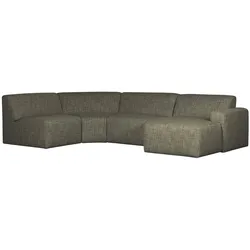 Sofa Avelon U-Form aus Melange-Stoff, Grün