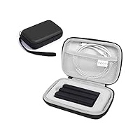 MOSISO Hart Reisen Tragen Tasche Kompatibel mit Samsung T7 2022 Shield Portable SSD 1TB 2TB 3,2 External Solid State Drive und Zubehör,Tragbare Eva Aufbewahrungstasche mit Griffband,Schwarz