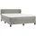 vidaXL Boxspringbett mit Matratze Hellgrau 140x200 cm Samt