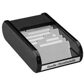 Helit Visitenkartenbox H6218095 Schwarz 300 St.