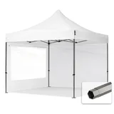 TOOLPORT Faltpavillon 3 x 3 m inkl. 2 Seitenteile Weiß