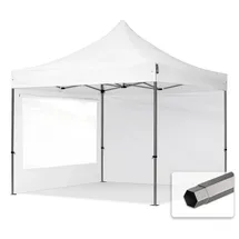 TOOLPORT Faltpavillon 3 x 3 m inkl. 2 Seitenteile Weiß