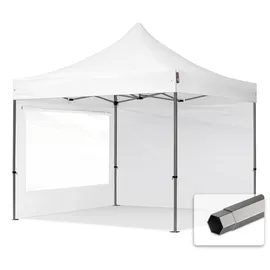 TOOLPORT Faltpavillon 3 x 3 m inkl. 2 Seitenteile Weiß