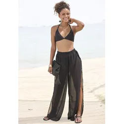 LASCANA Strandhose, aus transparenter Chiffonware, Schlupfhose LASCANA schwarz 38