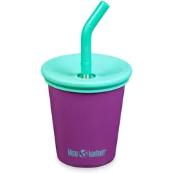 Kinderbecher Kid Steel Cup Strohhalm Trink Becher Edelstahl 296 ml EINHEITSGRÖSSE