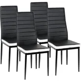 LANTUS Esszimmerstühle 2/4/6 Set Stuhl Küchenstuhl Wohnzimmerstühle Kunstleder Stühle,4 Stück (Schwarz + Weiß)