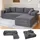 COMHOMA Eckcouch Cordstoff 2-Sitzer Silber