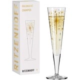 Ritzenhoff & Breker RITZENHOFF 1078268 Champagnerglas 200 ml - Serie Goldnacht Nr. 5 - Edles Designerstück mit Echt-Gold - Made in Germany