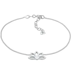 Elli Lotusblume Yoga Blume Spirituell 925 Silber Armbänder & Armreife   Damen 