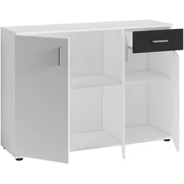 byLIVING Kommode Jakob ca. 110x83,5x35,5cm Weiß.Schwarz