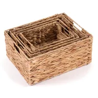 Creedwood KÖRBE Set Cesto | 4-teilig, Wasserhyazinthe, 40cm| Aufbewahrungskörbe,