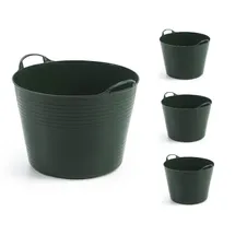 Kreher Set: 4 x Kreher Flexibler Mehrzweckkorb 42 Liter (Grün)