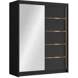 Mirjan24 Schiebetürenschrank Flavio III 150 x 200 x 58 cm Schwarz