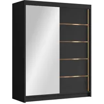 Mirjan24 Schiebetürenschrank Flavio III 150 x 200 x 58 cm Schwarz