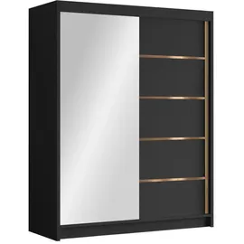 Mirjan24 Schiebetürenschrank Flavio III 150 x 200 x 58 cm Schwarz