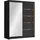 Mirjan24 Schiebetürenschrank Flavio III 150 x 200 x 58 cm Schwarz