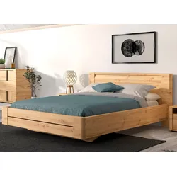Bett GAMI "Confidence", braun (eiche artisan), B:177cm H:88cm L:210cm, Betten, Bettgestell Massivholzbett