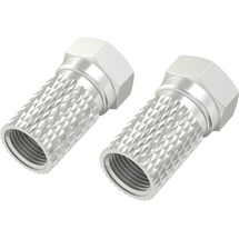 Hama F-Stecker 6,8 mm Schraubbar Silber 2 Stück