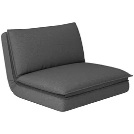 Homcom Bodensofa 4-in-1 Klappbar Schlafsofa mit Leinenoptik, 6-Fach Verstellbarer Rückenlehne Gepolstert Sofabett bis 150 kg belastbar Bodensessel Bodenstuhl für Schlafzimmer, Wohnzimmer, Dunkelgrau