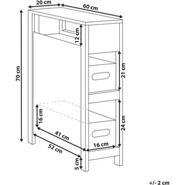 Beliani Badezimmerschrank 20 x 70 x 20 cm Weiß