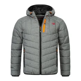 Geographical Norway GEO NORWAY Herren Winter Steppjacke Daunenjacke Outdoorjacken mit Kapuze Herrenjacke Winterjacken Stepp Winter H-370 Grau 3XL - 3XL