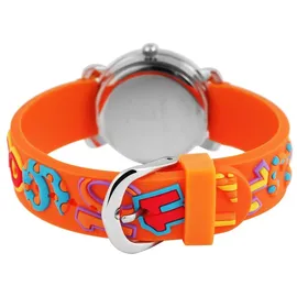 Excellanc Kinderarmbanduhr, Silikonarmband - Silber/Orange