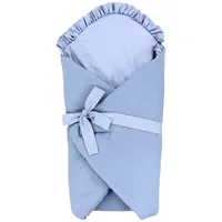 TupTam Unisex Baby Einschlagdecke mit Schleife, Farbe: Musselin/Blau, Größe: 70 x 70 cm