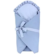 TupTam Unisex Baby Einschlagdecke mit Schleife, Farbe: Musselin/Blau, Größe: 70 x 70 cm