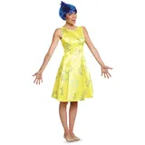 Disguise Damen, Official Disney Pixar Inside Out Joy Costume Dress Erwachsenenkostüm, gelb, XL - XL