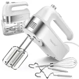 HaooAir 450W Elektrischer Handmixer, 5-Gang-Handmixer mit Messbecher-Aufbewahrungsbox, 5 Edelstahl-Zubehörteilen, Turbo-Funktion, Auswurftaste, Küchenmixer zum Backen und Kochen