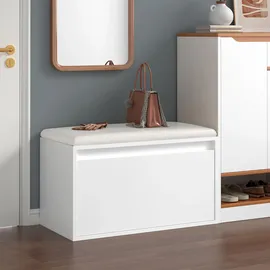 [en.casa] Degerfors 80 x 45 x 39 cm mit Schublade / weiß