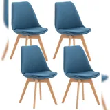 CLP Esszimmerstuhl Linares Stoff blau 4er Set