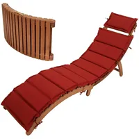 DEGAMO Panama Gartenliege 183 x 54 x 64 cm natur/rot klappbar