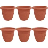 vidaXL Runder Blumentopf Ø 26 x 21,5 cm Ziegelrot