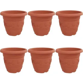 vidaXL Runder Blumentopf Ø 26 x 21,5 cm Ziegelrot