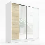 A&J MöbelLand Schwebetürenschrank SOLO 200 x 215 x 59,5 cm Weiß
