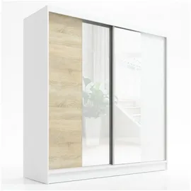 A&J MöbelLand Schwebetürenschrank SOLO 200 x 215 x 59,5 cm Weiß