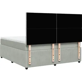 vidaXL Boxspringbett 180 x 200 cm Hellgrau