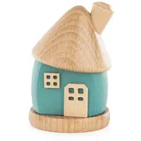 Dregeno Erzgebirge Räucherofen Räucherhaus türkis BxHxT 6,5x9,5x6,5cm NEU blau