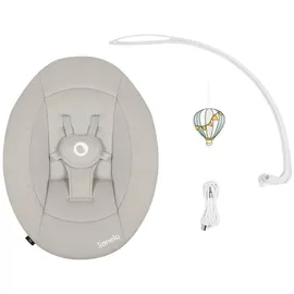 lionelo - Babywippe mit Melodie IRIS 4xAA Sandbeige - Weiß/Beige