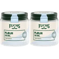 Fuchs Gewürze - Fleur de Sel | Edles Toppingsalz für Spargel, Meeresfrüchte und Fisch | Meersalz in Premium-Qualität | 100 g im wiederverschließbaren Gewürzglas (Packung mit 2)
