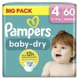 Pampers Pampers® Windeln baby-dryTM BIG PACK Größe Gr.4 (9-14 kg) für Babys und Kleinkinder, 60 St.