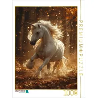 Calvendo Puzzle Herbstliche Harmonie: Ein weißes Einhorn im Wald
