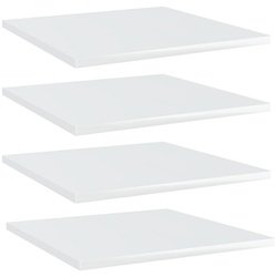 vidaXL Bücherregal Bücherregal-Bretter 4 Stk. Hochglanz-Weiß 40x40x1,5 cm, 4-tlg. weiß 40 cm x 1.5 cm x 40 cm