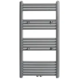 vidaXL Heizkörper Handtuchheizkörper Warmwasser Gerade 600 x 1160 mm grau